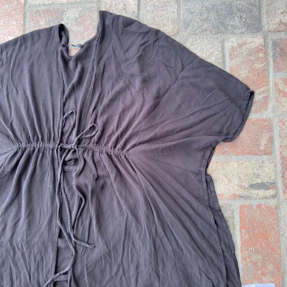 BCBG Paris Black Bikini Coverup Tie Front Size L - Picture 3 of 5